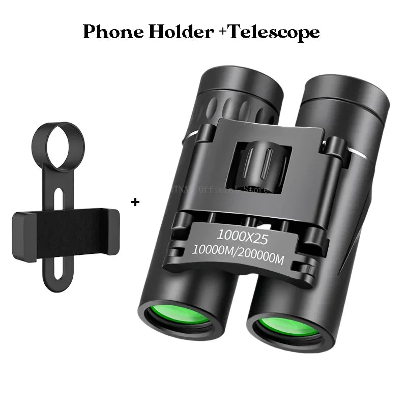 1000X25 Zoom HD BAK4 Portable Professional Powerful Binoculars Long Range Telescope Monocular Low Night Vision for Travel