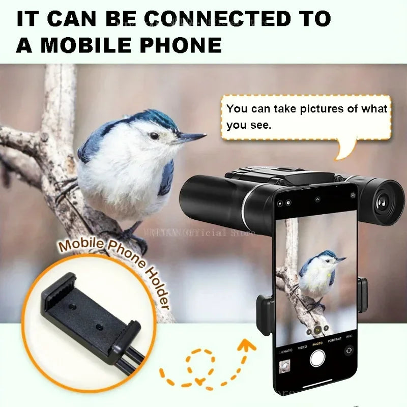 1000X25 Zoom HD BAK4 Portable Professional Powerful Binoculars Long Range Telescope Monocular Low Night Vision for Travel